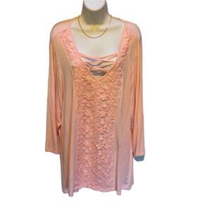 ☀️Emaline Pastel Pink Oversized Tunic Women’s Size 1X